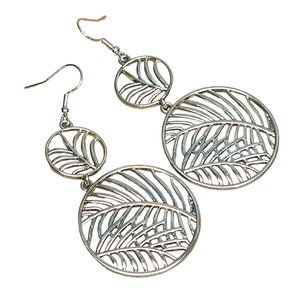 Silver circular earrings